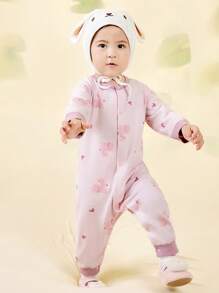 mini bala Baby Skin-Friendly Breathable Romper Infant Soft Home Crawling Suit - Red - View 2