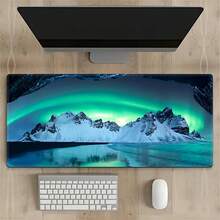 1 件风景冰山和绿色极光鼠标垫游戏鼠标垫多尺寸键盘桌垫橡胶防滑办公鼠标垫办公桌配件键盘桌垫适用于学校办公室礼物送给朋友和家人 - 多色 - 查看 8