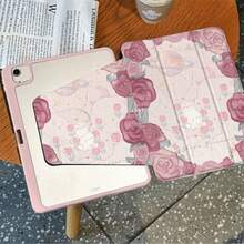 Khe cắm bút + Vỏ máy tính bảng xoay 720° tương thích với Ipad 9th/10th Air4/5/6, Galaxy Tab A8/S6 Lite10,4 inch/A7/A8/A9 8,7 inch A9+/S9FE Vỏ bảo vệ chống sốc bằng da PU họa tiết hành tinh màu hồng anh đào tình yêu, hỗ trợ chế độ Ngủ/Đánh thức tự động - Bụi hồng - Xem 4