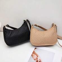 Túi đeo vai cổ điển thời trang mới thêu họa tiết dưới cánh tay Túi xách nữ đơn giản Túi đeo vai cổ điển đa năng thời trang - màu đen - Xem 5