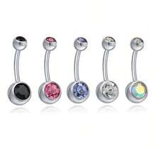 10 件装水晶肚脐环，肚脐穿刺饰品 5/8 毫米球形身体穿刺，适合女性日常佩戴 - 不銹鋼肚臍環 - 查看 8