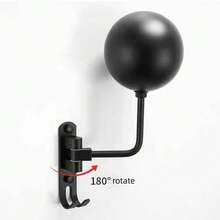 1 件装摩托车头盔架壁挂式不锈钢头盔架 180 度旋转挂钩带双钩自行车头盔架直销 - 黑色 - 查看 5