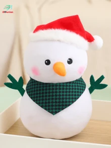Molutian 18cm/7.08inch Ông già Noel Người tuyết Đồ chơi nhồi bông mềm mại Bộ đồ chơi nhồi bông Giáng sinh ấm áp Người tuyết Đồ chơi nhồi bông hoàn hảo để trang trí ngày lễ và làm quà tặng Polyester mềm mại - Nhiều màu - Xem 2