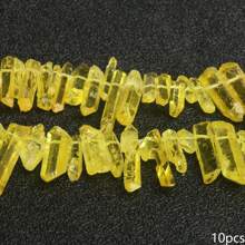 Natural Quartz Crystal Stick Spikes Points Beads 2-8cm Loose Raw Top Drilled Gemstone Beads For Jewelry Making DIY Accessories 10pcs