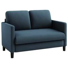 Teddy Velvet Sofa Modern Couch Love Seat Settee Room Apartment Office Couch - 51吋藍色 - 查看 8