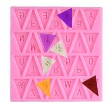 1pc Triangular Capital Letter Silicone Mold For Fondant Chocolate Decoration, DIY Baking Mold - Multicolor - View 8