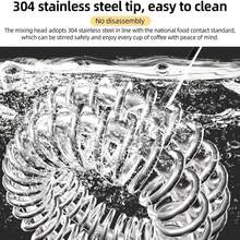 牛奶起泡器 可充电手持式泡沫机 适用于咖啡 3 级可调节 可悬挂 可折叠 搅拌器 - 棕色 - 查看 3