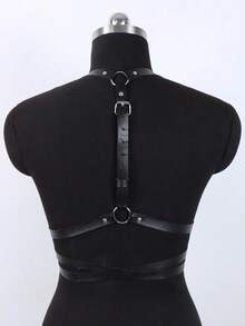 1 件多种尺寸朋克紧身衣皮革内衣束缚性感内衣束带紧身胸衣丝袜吊袜带剑带哥特式服装适合日常使用 - 黑色 - 查看 4