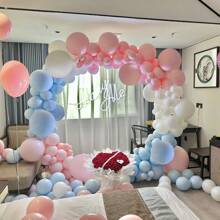 129 件粉色和蓝色气球套装，包括浅粉色、白色和浅蓝色乳胶气球，适用于性别揭晓、生日、迎婴派对、新娘派对、婚礼、派对装饰 - 彩色 - 查看 6