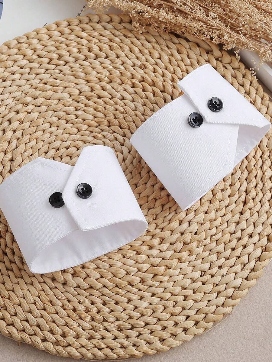 1 双黑白条纹衬衫袖口装饰袖秋季配饰