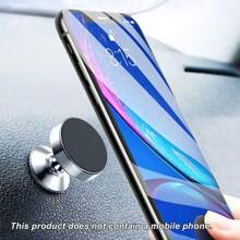 2pcs/Set Alloy Magnetic Car Phone Holder, Universal Dashboard Car Phone Mount, 360° Rotation, Compatible With IPhone, Etc, Black & Silver