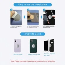 2pcs/Set Alloy Magnetic Car Phone Holder, Universal Dashboard Car Phone Mount, 360° Rotation, Compatible With IPhone, Etc, Black & Silver