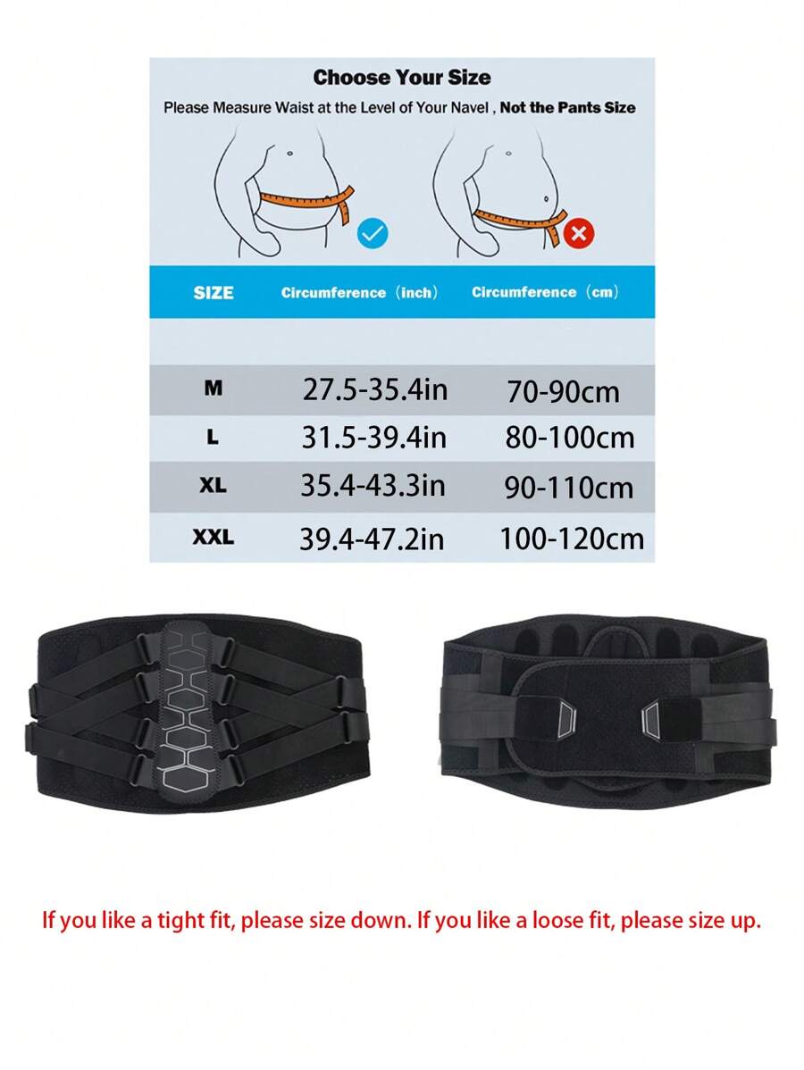 1pc Unisex Waist Back Support Belt, Sports Waist Belt, Lower Back Brace