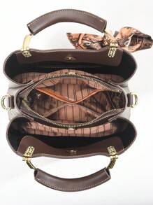 Fashionable Retro Elegant Handbag - Coffee Brown - View 5