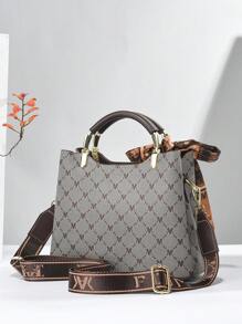 Fashionable Retro Elegant Handbag - Coffee Brown - View 4