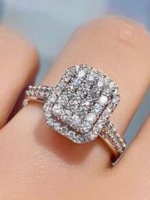 rakol 1 chiếc nhẫn khép kín Cubic Zirconia tối giản, thích hợp để đeo hàng ngày cho phụ nữ - vòng kín - Xem 3