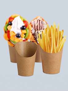 15 chiếc/bộ, cốc nghiêng, cốc chiên, cốc chiên giấy, đĩa đựng đồ ăn nhẹ, hộp đựng bánh nướng xốp bằng giấy, dụng cụ làm bánh tự làm, cốc đa chức năng, thích hợp cho gia đình và ngoài trời - Nhiều màu - Xem 2