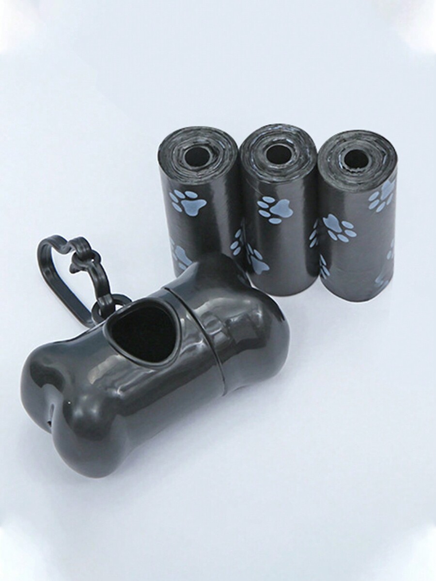 1pc Dog Poop Waste Bag Holder With 3 Refill Rolls (15pcs/Roll) for Sale