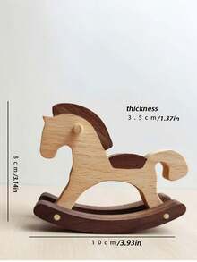 1 件胡桃木桌面摇马雕像，可爱的童年快乐，理想的礼物 - 彩色 - 查看 7