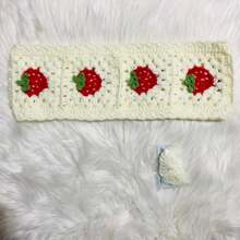 onEternal Handmade Crochet Strawberry Steering Wheel Cover And Seat Belt Cover Car Decor Set Interior Decoration - 均碼 - 查看 5