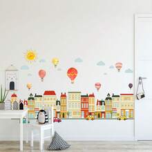 2 件/套道路图案游戏地板贴纸，卡通 PVC 自粘儿童地板游戏，道路汽车房间装饰地板贴纸，儿童房卧室装饰墙贴，墙壁装饰贴纸，地板装饰贴纸 - 彩色 - 查看 9