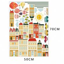 2 件/套道路图案游戏地板贴纸，卡通 PVC 自粘儿童地板游戏，道路汽车房间装饰地板贴纸，儿童房卧室装饰墙贴，墙壁装饰贴纸，地板装饰贴纸 - 彩色 - 查看 10