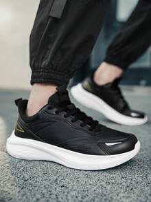 Giày chạy bộ thời trang và thoải mái cho nam - Đệm siêu mềm, chống trượt, dây buộc chắc chắn - Thích hợp cho các chuyến phiêu lưu ngoài trời, mặc được mọi mùa - Đen và trắng - Xem 6