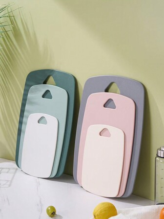1pc/3pcs PP Cutting Board, Nordic Minimalist Dual-Sided Kitchen Chopping Board, Fruit & Vegetable Cutting Board For Home,