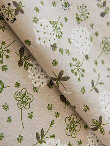 LOSPRING Gardenia Floral Print Linen-Like Sheer Curtain With Tassel Decor, Half Curtain - M-04 Gardenia - View 7