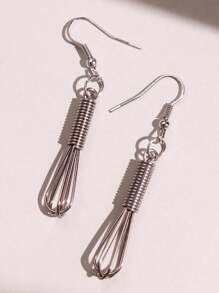 1pair Unique Funny Character Housewife Chef Inspired Realistic Whisk Dangle Earrings