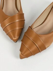 Women's Fashion Versatile Comfortable Flat Slip On Pointed Toe Shoes, Suitable For Dresses, All Seasons - Orange - View 6