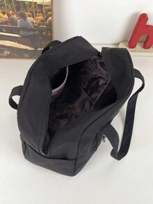 高品质手提包和单肩包，女士时尚休闲大容量旅行包旅行收纳包旅行装备机场旅行用品衣服行李包圣诞礼物创意女士女孩圣诞礼物送给妈妈生日礼物妈妈朋友感恩节感谢礼物 - 黑色 - 查看 5