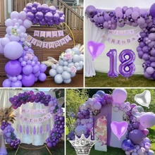 Decoraciones De Globos Morados Para Cumpleaños 18 - Lila Púrpura - Ver 3