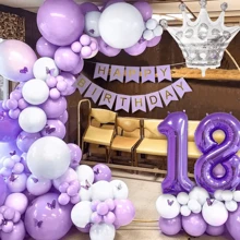 Decoraciones De Globos Morados Para Cumpleaños 18 - Lila Púrpura - Ver 7