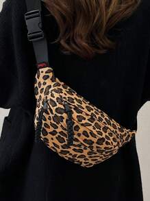 Minimalist Solid Color Chest Bag, Waist Bag, Embroidered Phone Pouch, Small Bag For Outdoor And Shopping - Multicolor - View 1