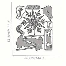 圣诞主题金属切割模具，适用于剪贴簿、DIY 卡片制作和纸工艺品 - 高品质碳钢，与主要模切机兼容 - 銀色 - 查看 9