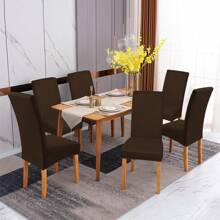 1 szt./4 szt./6 szt. 6 szt. pokrowców na krzesła do jadalni, bardzo elastyczny zdejmowany zmywalny pokrowiec na krzesło na przyjęcie domowe, hotel, wesele, jednolity kolor szczotkowany i bardzo elastyczny pokrowiec na krzesło, zestaw 6 pokrowców na krzesła do jadalni, elastyczny jednolity kolor pokrowców na krzesła Parsons Spandex zdejmowany zmywalny pokrowiec na krzesło kuchenne