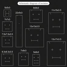 6pcs Matte Black Jewelry Box, Kraft Paper Box For Earrings, Necklace, Ring, Jewelry Gift Storage Valentine's Day - Black - View 6