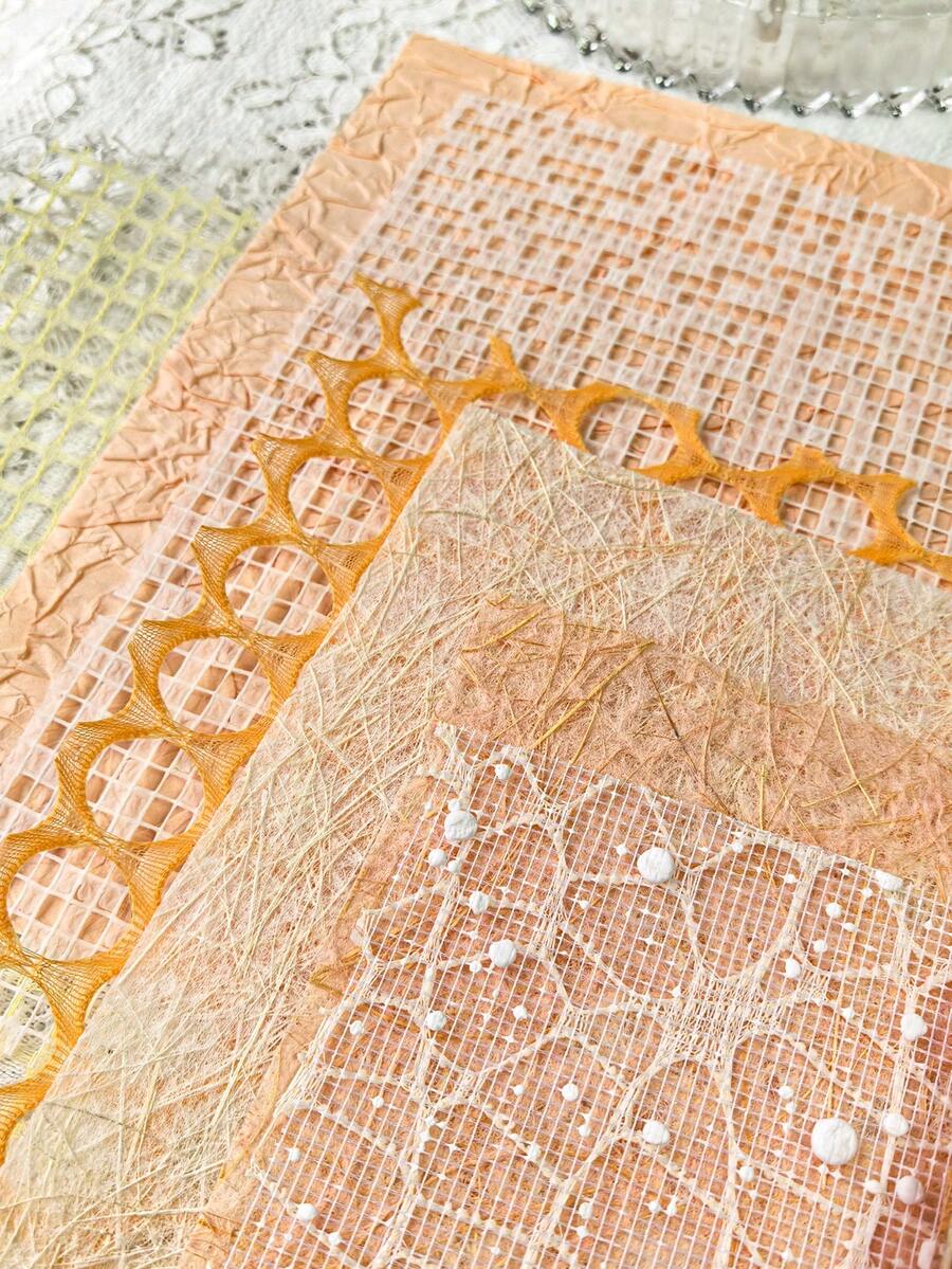 20sheets/Pack Vintage Hollow Out Lace Textured Material Paper Junk Journal Planner Scrapbooking Retro Decorative DIY Craft Background Paper - BQ1043-warm - View 1