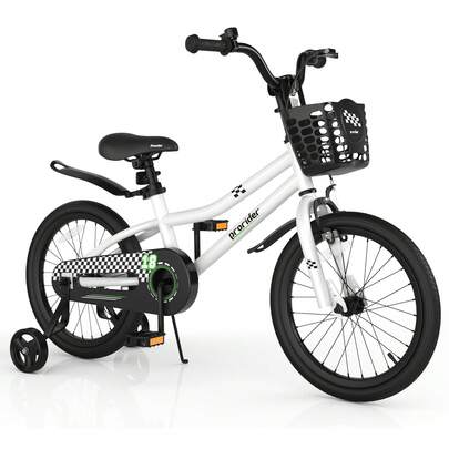Lifezeal 14'' Kid's Bike With Removable Training Wheels & Basket For 3-5 Years Old Blue/White/Skyblue/Red