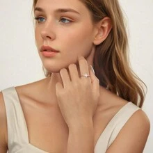 WOSTU 1 pieza Anillo de plata de ley 925 con estrellas brillantes para mujer, joyería de moda, regalo