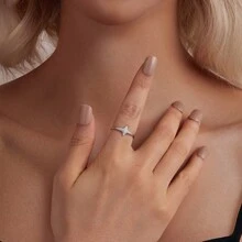 WOSTU 1 pieza Anillo de plata de ley 925 con estrellas brillantes para mujer, joyería de moda, regalo