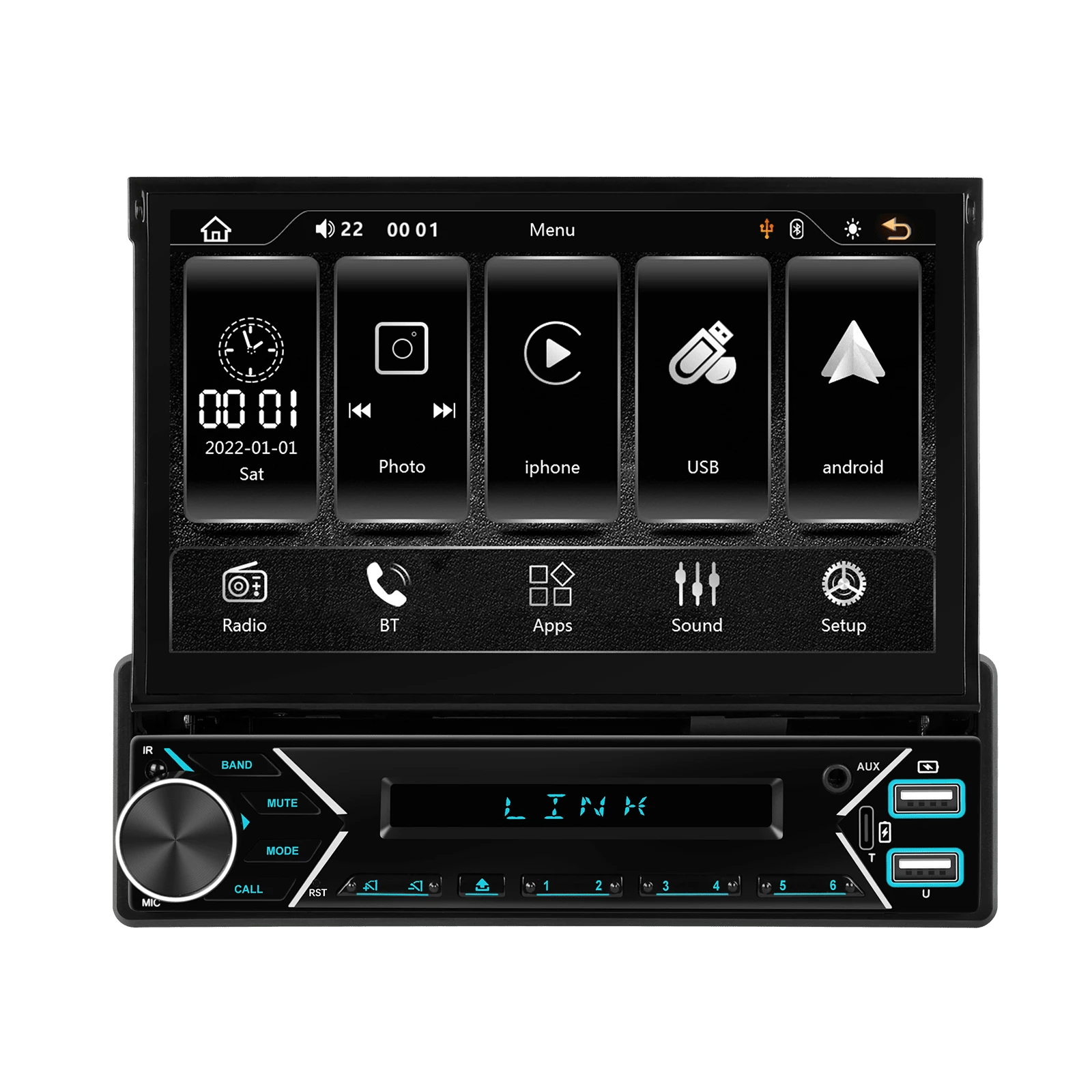 Radio para coche DAB Plus 1 Din con CarPlay y Android Auto & Mirror