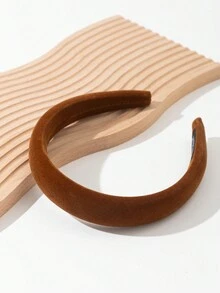 1pc Elegant Leopard Print Headband, Retro Style Hair Accessories Made Of Polyester, Suitable For All Seasons - Coffee Brown - View 2