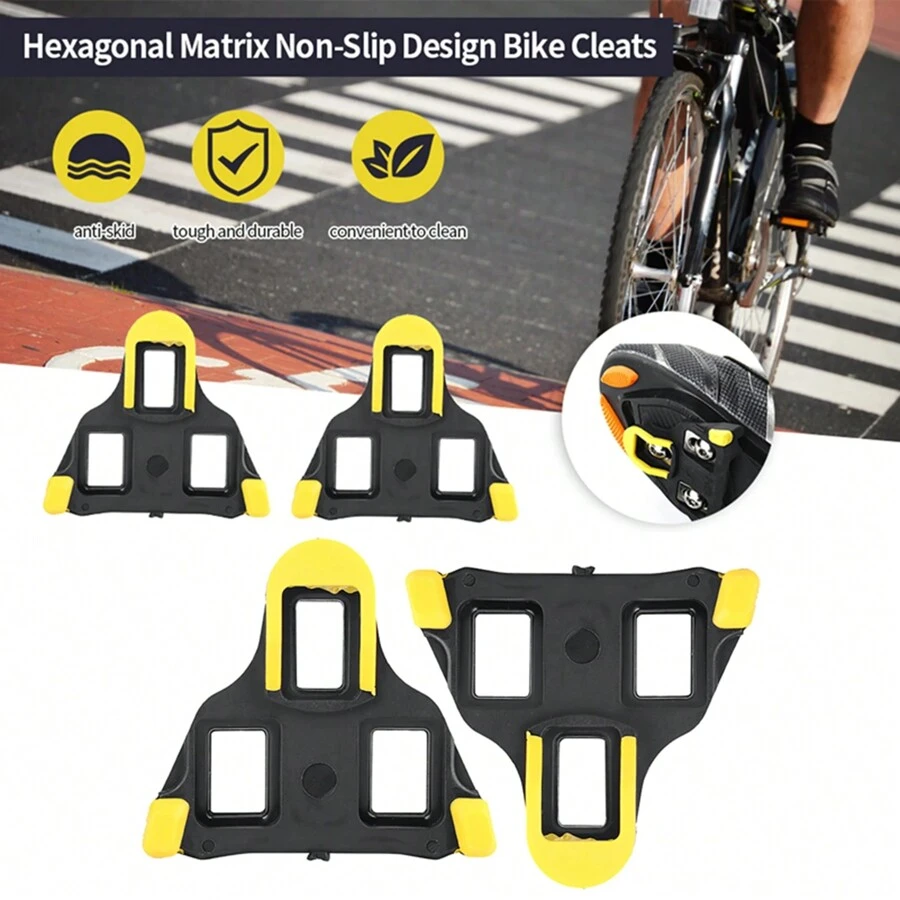 1 Pair Road Bike Specific Lock Pedals, Self-Locking Nylon Pedal Clips - Multicolor - View 1