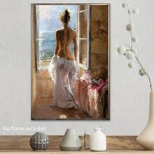 1 tấm áp phích nghệ thuật treo tường bằng vải canvas - Cô gái gợi cảm trong ánh nắng ban mai Tranh sơn dầu in để trang trí trong phòng khách, phòng ngủ, văn phòng, quán cà phê, quán bar, sân - Không có khung, thích hợp làm quà tặng ngày lễ và sinh nhật - Nhiều màu - Xem 5