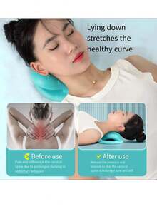 人体工学颈肩按摩枕，8分钟颈部放松枕。采用C型曲线设计，完美贴合颈部，为颈部和肩部提供牵引和放松，减轻脊柱压力，缓解不适。适合教师、工程师和长期伏案工作的办公室工作人员。