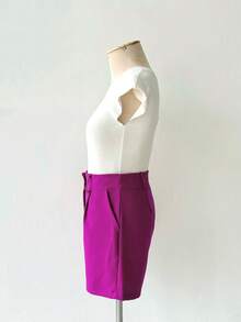 Female Fashion Shorts Women's Tailored Casual Versatile Front Pockets Zipper With Buttons - 玫瑰紅 - 查看 3