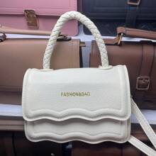 Women Handbag Crossbody Shoulder Bag PU Synthetic Leather Elegant Chic Fashion - Màu be - Xem 4