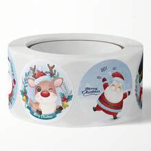 500pcs/Roll Christmas Tags Christmas Santa Claus Stickers Self Adhesive Tags Christmas Festival Birthday Holiday Gift Decor,Christmas - Multicolor - View 16